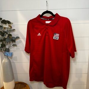 Adidas Red Team USA Polo Size L